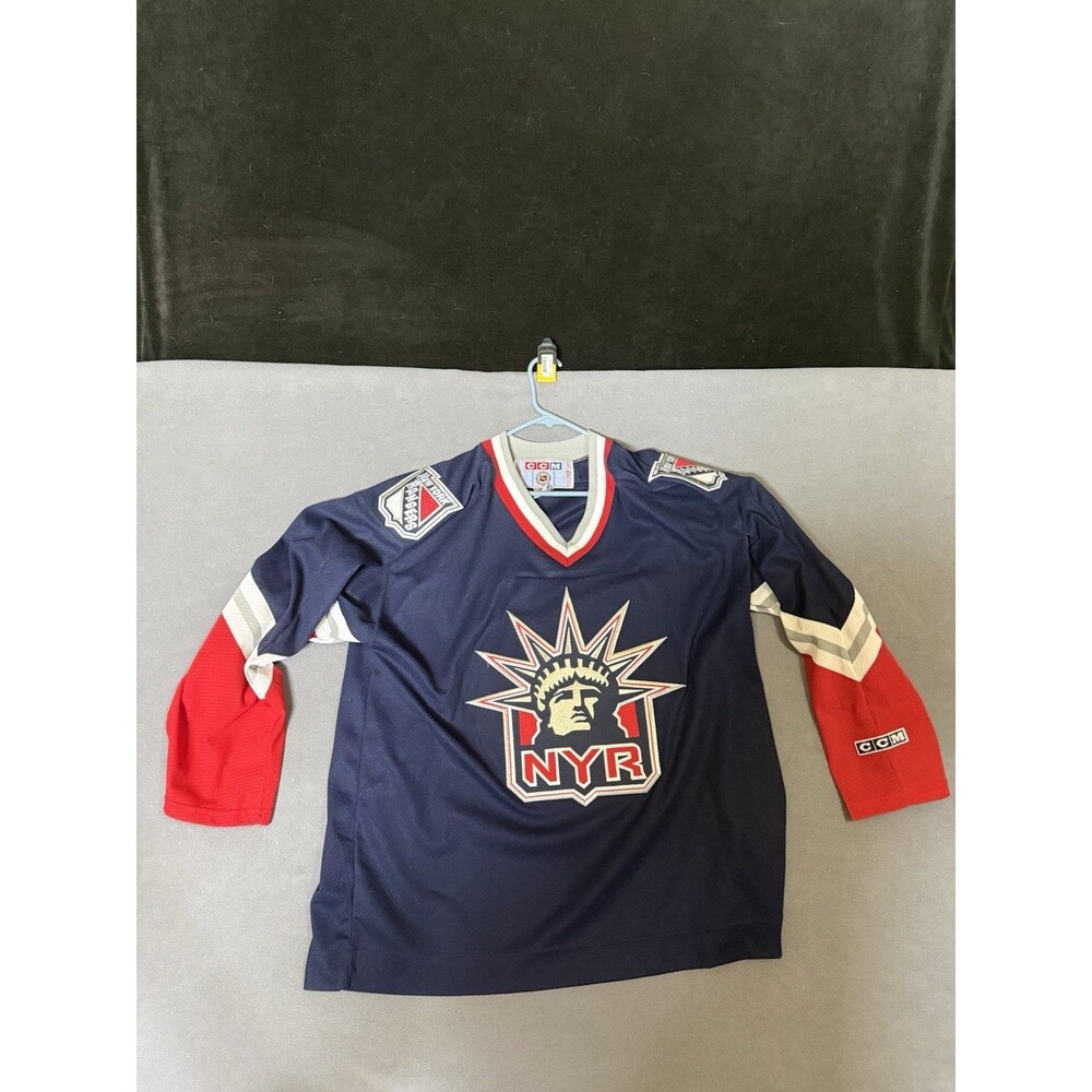 Blue CCM New York Rangers "Statue Of Liberty" XL Blank Jersey
